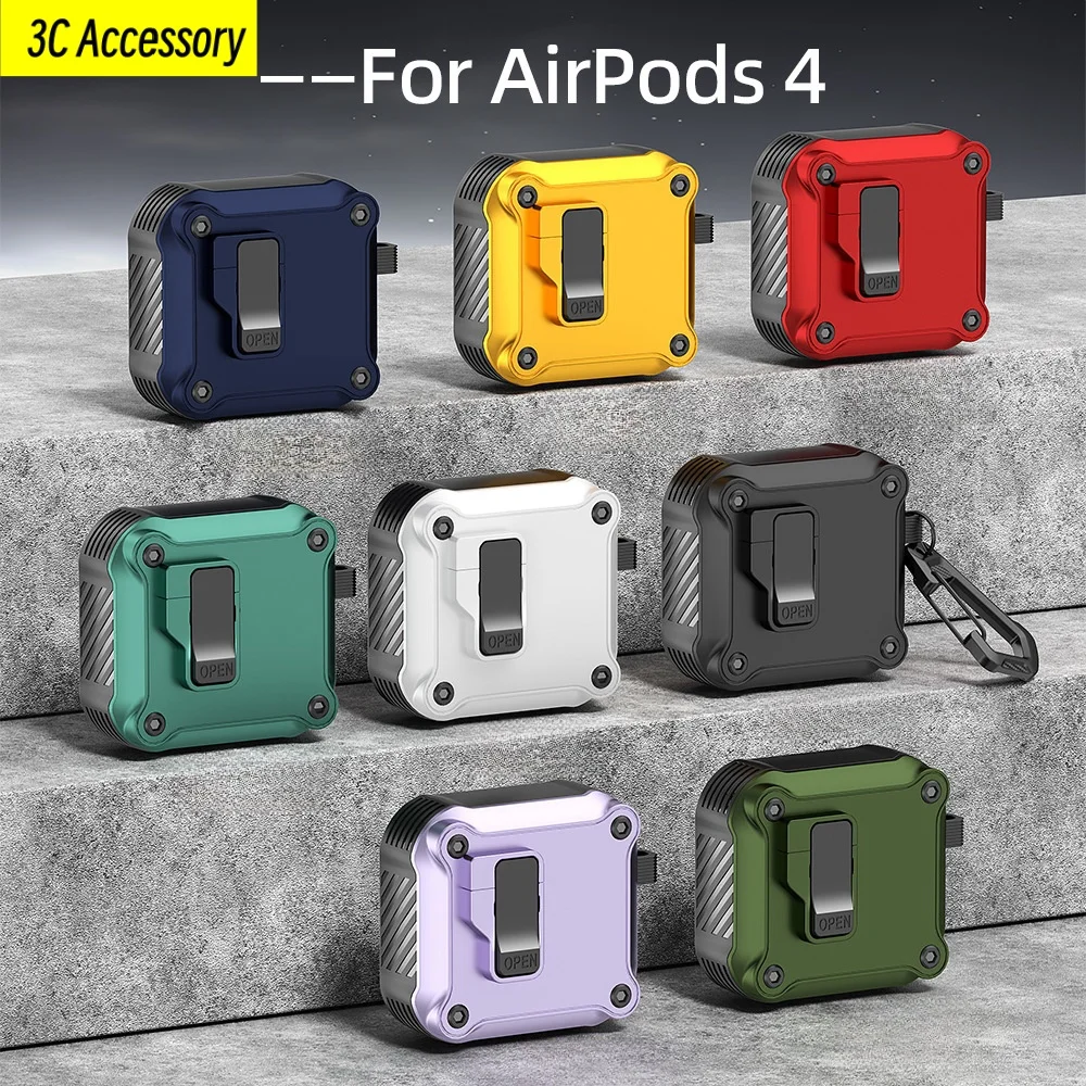 2024 New For AirPods 4th Generation Cases Magnetic attraction design Lock buckle anti fall protective shell For Airpods 4 Cover