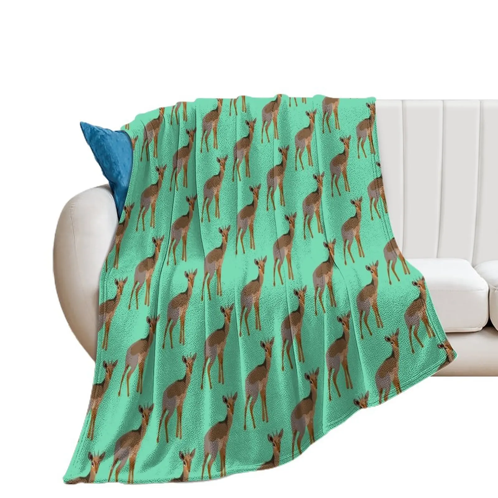 

D is for Dik Dik Antelope Throw Blanket Cute Thermals For Travel Moving Blankets