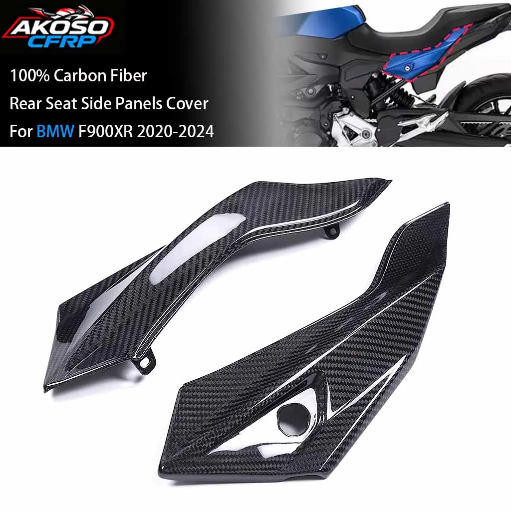Motorcycle For BMW F900R F900XR 2020 2021 2022 2023 2024 Carbon Fiber Rear Seat Side Panels Fairing Cover Protector Accessories