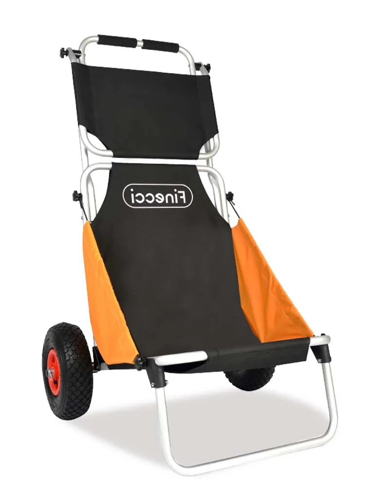 Folding Hand Cart for Camping, Outdoor Jogging Car, Small Trailer, Fishing Car, Black Pit Cart