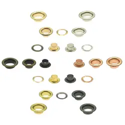 Brass grommet eyelets (internal)6/810mm (high), 5mm, gold, silver, gray and black color, 50 sets/pack