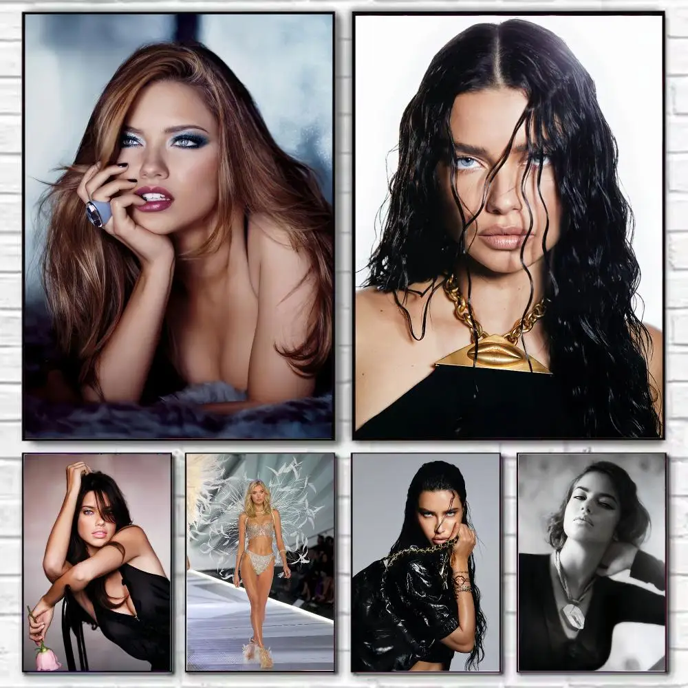 Supermodel A-Adriana Lima Poster Stylish Wall Art Print for Living Room Bedroom Study Office Café Home Decor Modern Gift