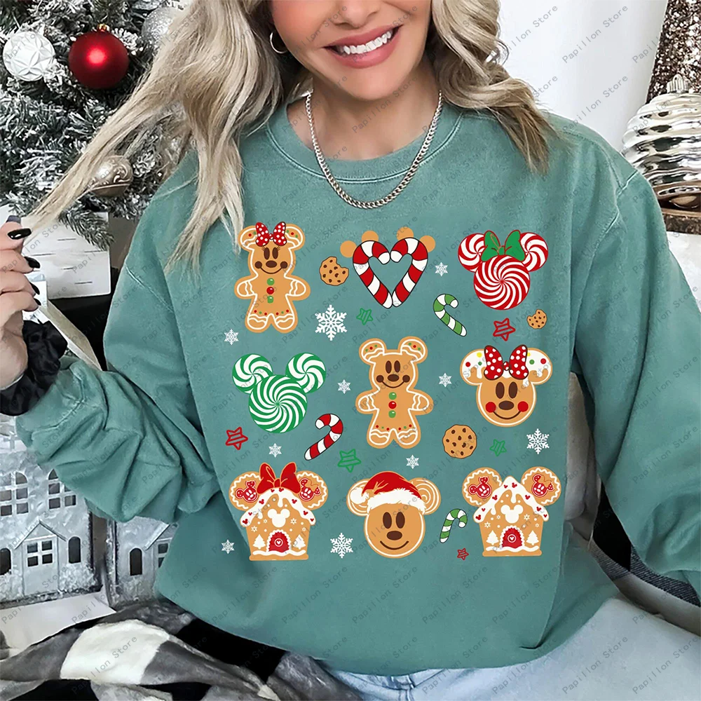 Disneyland Xmas Tee Disney Santa Mickey Minnie Girls Top Cotton hoodie Disney Christmas Tree Merry Party Gift Hot Sweatshirt New