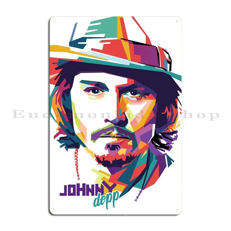 Johnny Depp On Pop Art Metal Plaque Poster Mural Bar Cave Cinema Customize Poster Tin Sign Poster