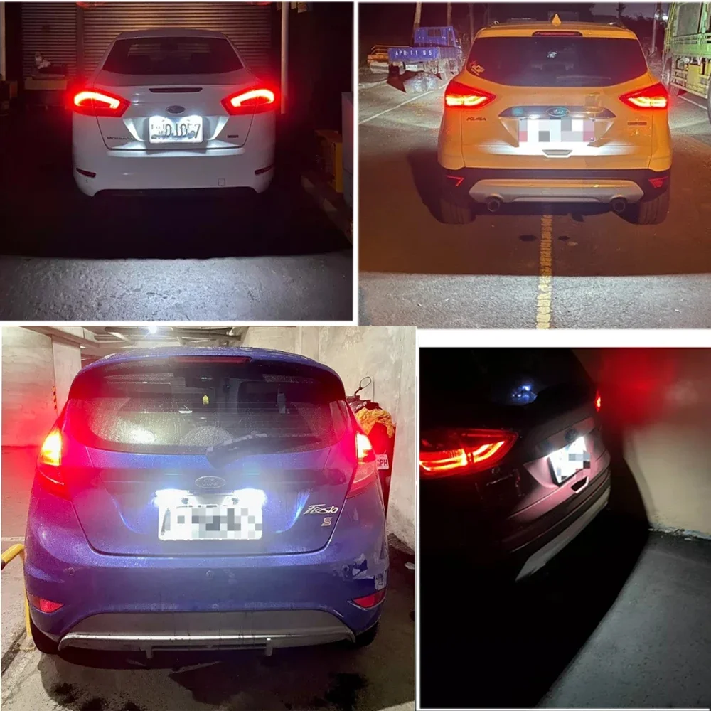 2PCS Luci targa di montaggio per Ford Fiesta Focus Kuga Mondeo Galaxy Ecosport Ranger Explorer Segnale LED Lampada targa
