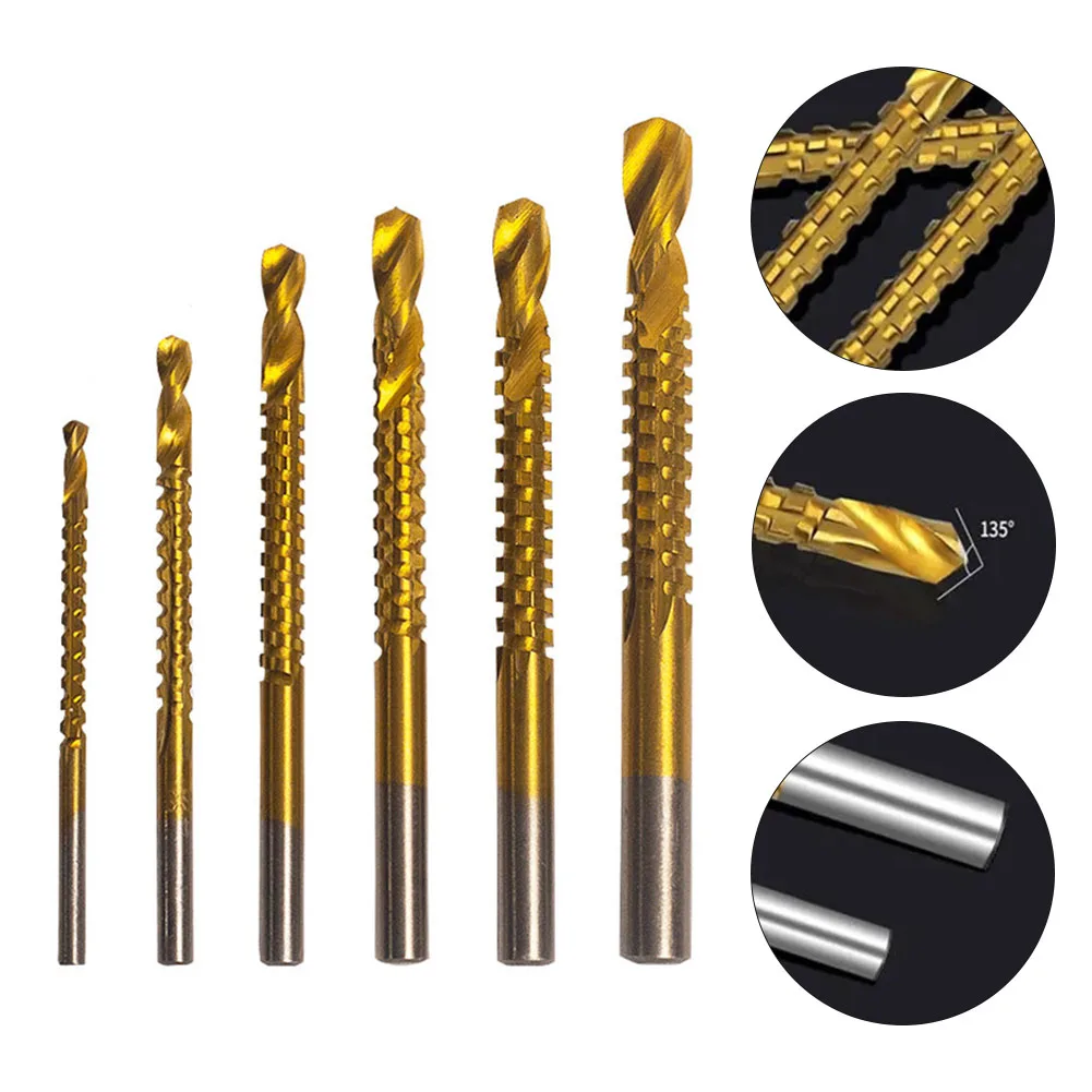 1pc forets 3/4/5/6/6.5/8mm HSS enduit forets ensemble pour bois mince métal et plastique outils de forage pièces de rechange
