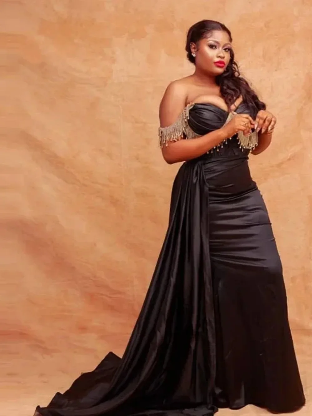 Eenvoudige zeemeermin avondjurk off-shoulder kralen galajurken klassieke mouwloze plooien vloerlengte feestjurken op maat