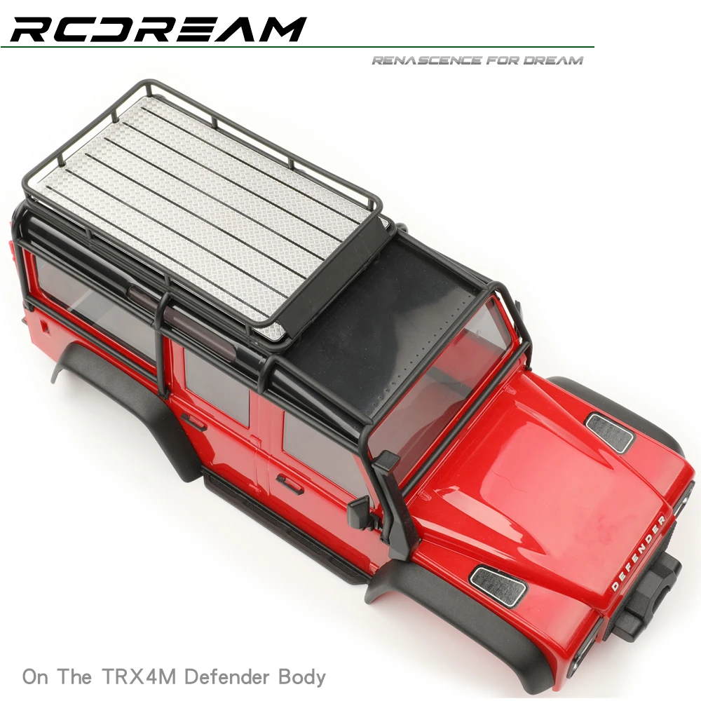 ل 1/18 TRX4M المدافع الماس لوح من الفولاذ المقاوم للصدأ عدم الانزلاق لوحة سقف رف أمتعة ترقية أجزاء الخيار # 18D23-S/B