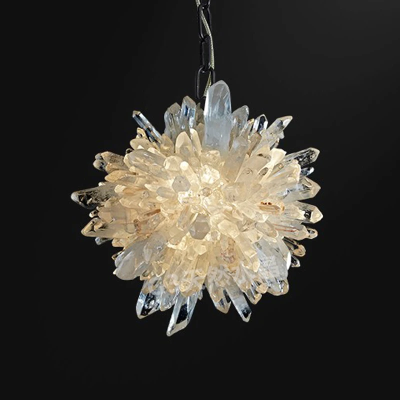 Natural Crystal Pendant Lamps American LED Modern Luxury Pendant Chandeliers Lights Fixture Nordic Creative Small Droplight