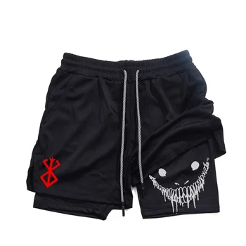Berserk- Short de sport 2 en 1 pour hommes, short de course ...