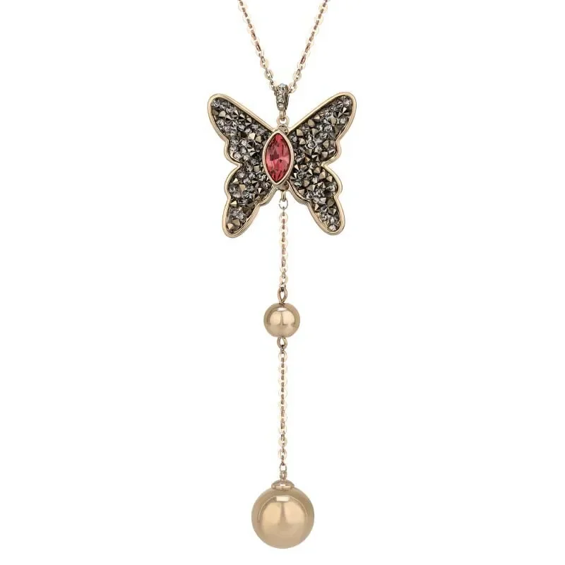 

Light luxury butterfly sweater chain autumn and winter new accessory hanging chain