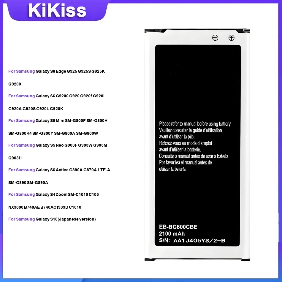 Battery For Samsung Galaxy S6 Edge G925 G9200 G920 S5 Mini SM-G800F Neo G903F S6 Active G890A S4 Zoom SM-C1010 S10 B740AC
