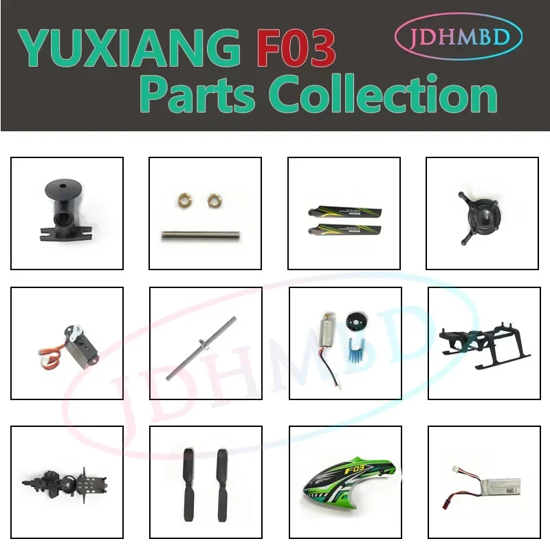 YU XUANG F03 RC Hélicoptère 2.4G Télécommande Pièces De Rechange Pour Avion, Moteur De Train D'atterrissage, Arbre Principal