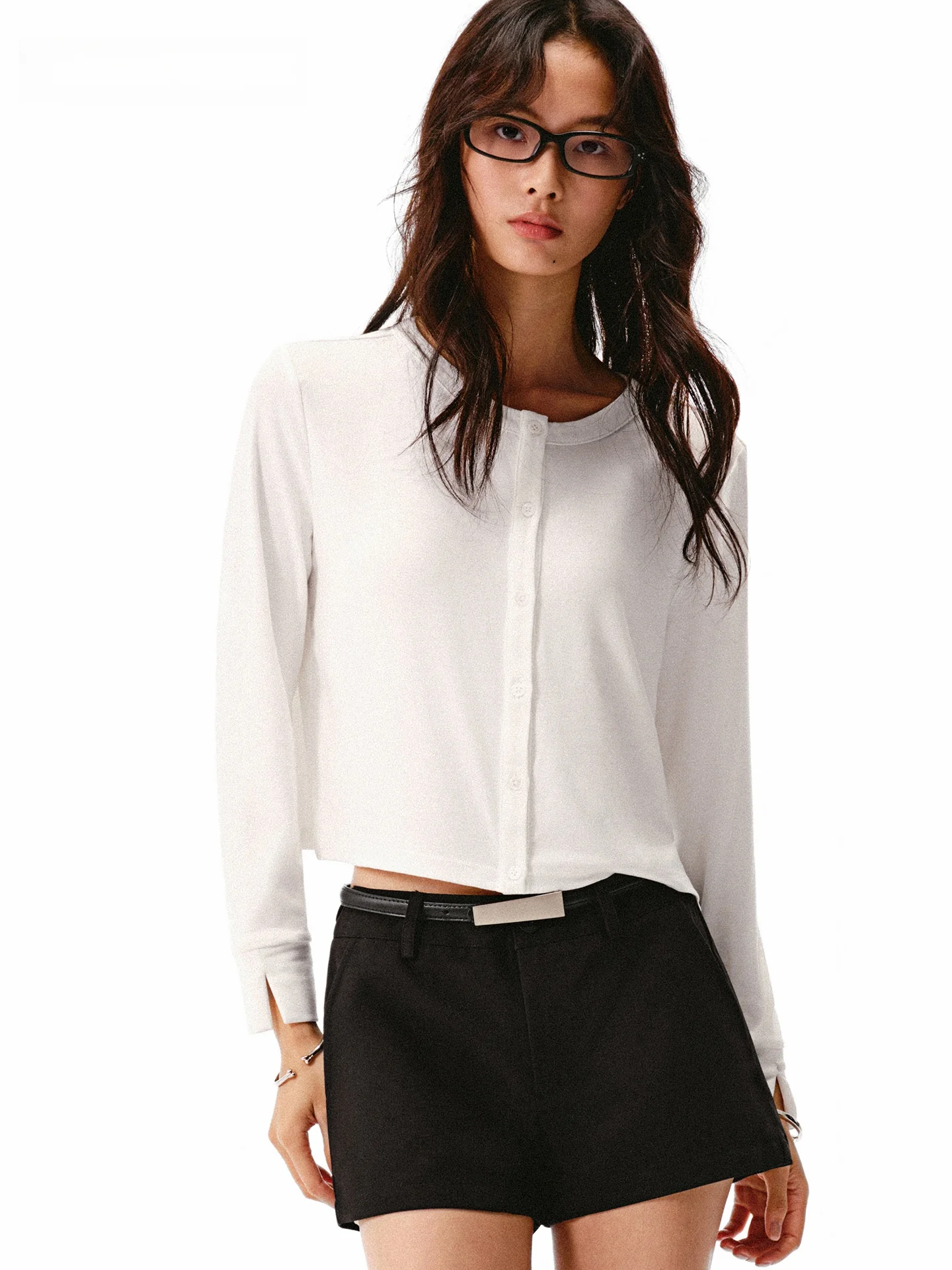 

Asomesome Casual Long Sve Knitted Loose T-irt round Ne Design Women's Autumn Base irt Knit Open Cardigan Casual Top