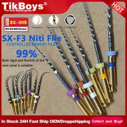 6pcs/BOX Dental File SX-F3 F4 F5 Root Canal Taper Endodontic File 25mm Heat Activated Rotary File Flexible Dentist Materials Tip