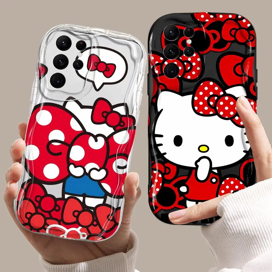 Soft Phone Cover Case for Samsung Galaxy S20 S24+ S21 S23+ S24 Plus S25 Ultra S23 FE S22 Cute Sanrio Hello Kitty