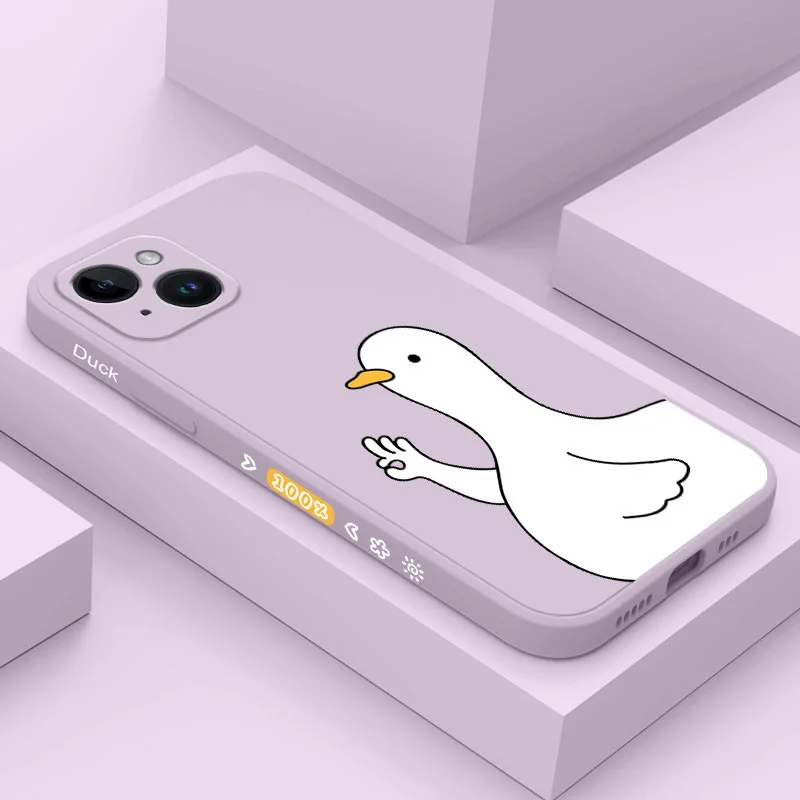 

OK Duck Phone Case For iPhone 15 14 13 12 11 X XR XS SE2 SE2020 8 7 6 6S Plus Pro Max Mini Silicone Cover