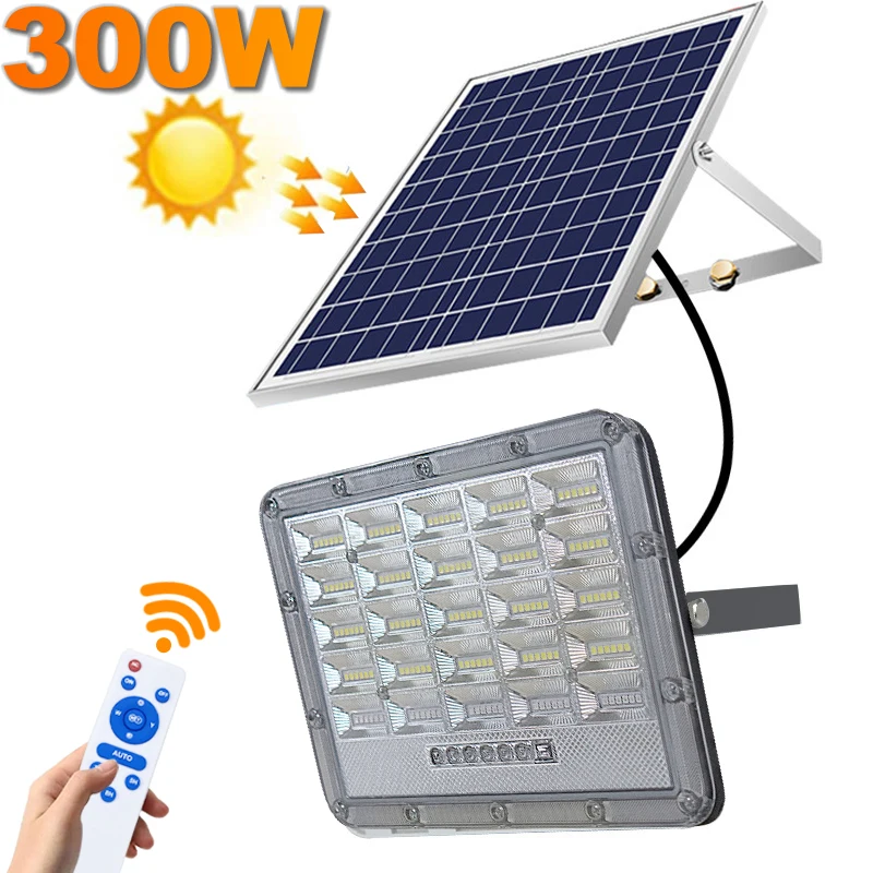 solar refletor solar holofotes luz led 5m cabo ao ar livre jardim casa controle remoto à prova dwaterproof água luz de inundação lâmpada solar ao ar