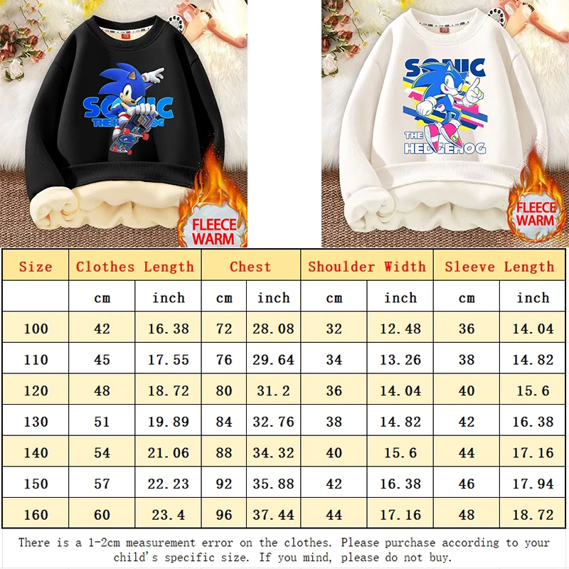 جديد سونيكس صوف الضأن جولة الرقبة هوديي للأطفال أنيمي الكرتون لطيف البلوز بنين بنات الشتاء أزياء Kawaii بلوزات