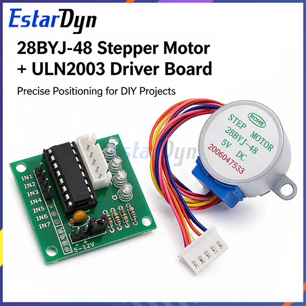 Estardyn 28BYJ-48 12V Stepper Motor + ULN2003 Driver Board 4 Phase 5 Wire Reduction Gear Module for DIY Robot