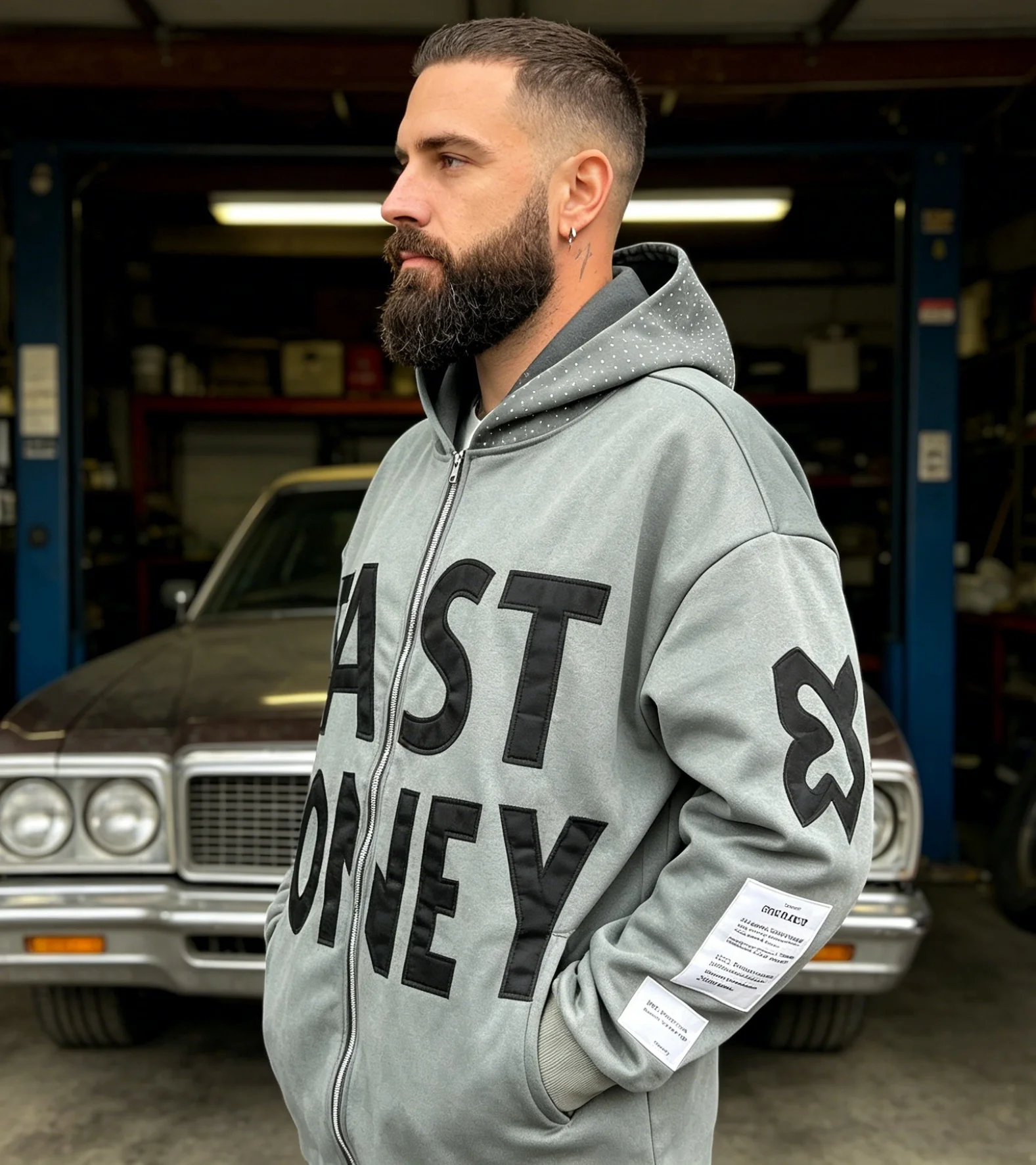 

Personalized Street Cross-border Men's and Women's Heavy Retro Design Sweatshirt Jacket Top