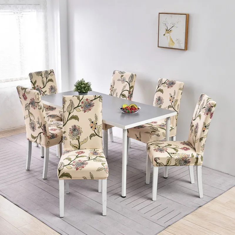 1/2/4/6Pcs Print Dining Chair Cover Elastic Chair Slipcover Case Stretch Chair Covers for Wedding Hotel Banquet