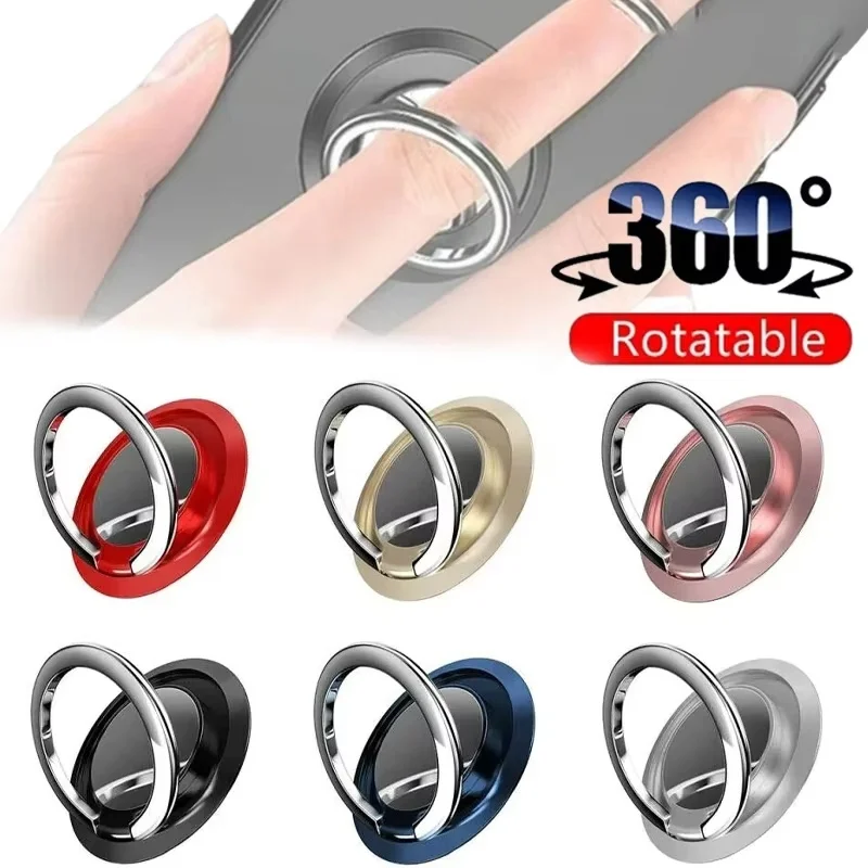 

Luxury Rotatable Finger Ring Mobile Phone Holder Stand Grip For Universal Car Magnetic Mount Cellphone Back Sticker For iPhone