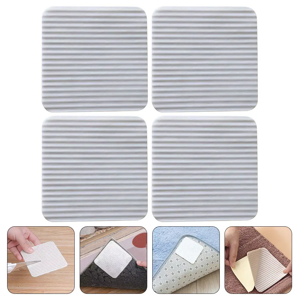 Afbeelding 7: 4 stuks eenvoudig aan te brengen tapijttape, antislip tapijtgrijper voor keuken, badkamer, kantoor, thuisgebruik, houdt tapijten vast op hardhout en laminaat.