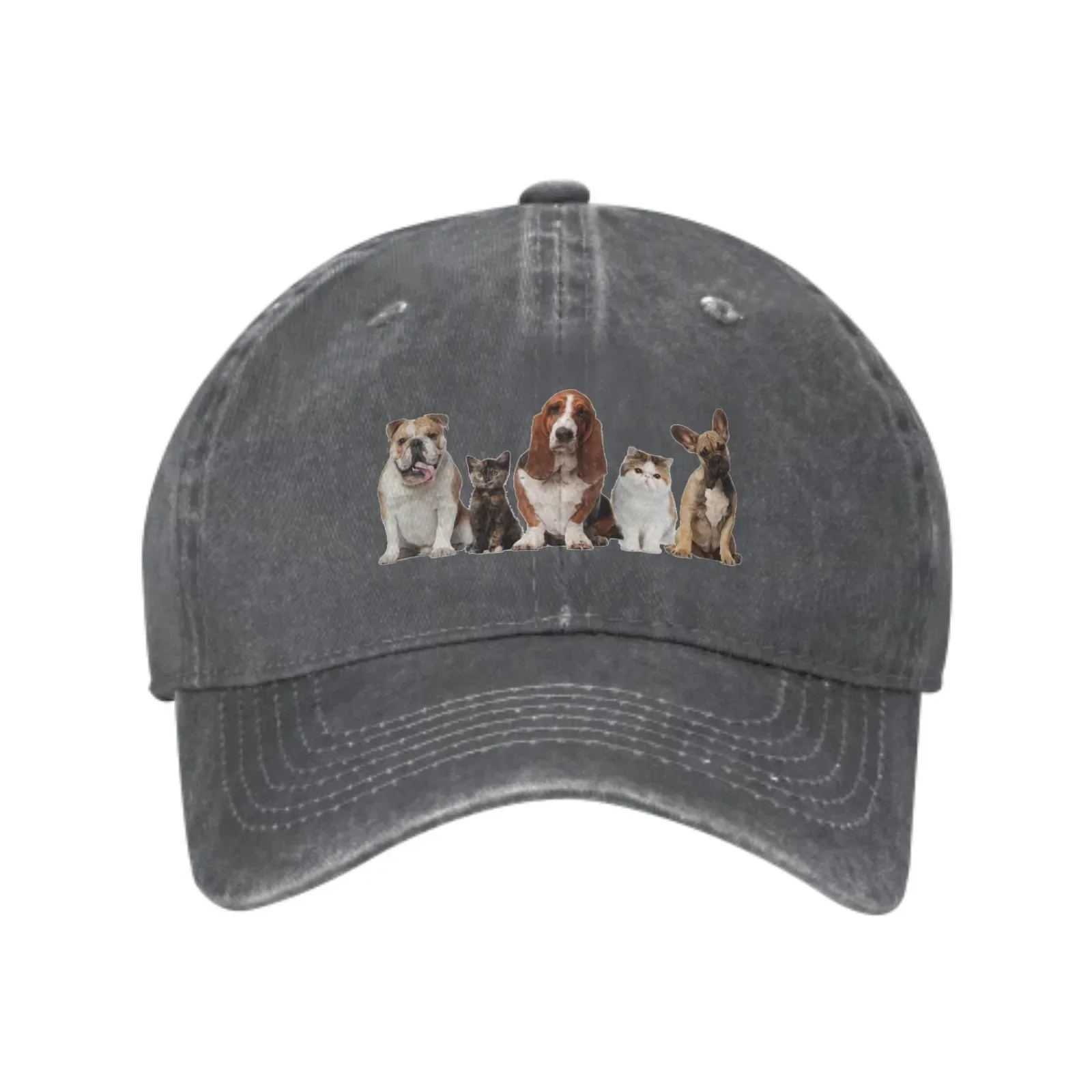 Dog Cat Baseball Caps for Men Women Adjustable Fashion Casual Trucker Hats for Outdoor Fishing Activities