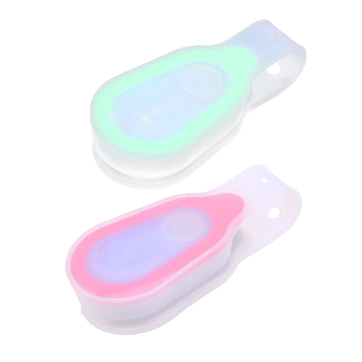 

2 Pcs Three Mode LED Safety Light Clip On Silicone Running Lights with Button for Runners Bikes Walking (Random Color)