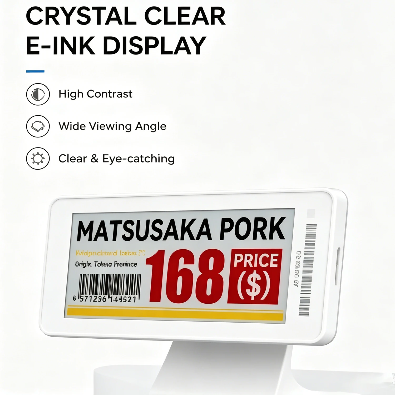 BT Electronic Shelf Label E-Ink Digital Price Tag Smart ESL Display for Supermarket Retail Store Fresh Food Seafood Price Sign