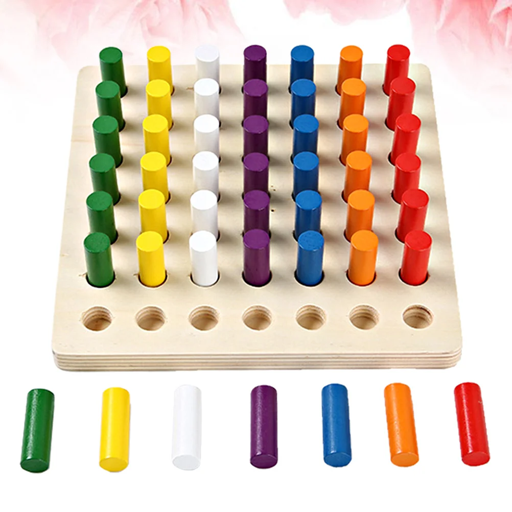 مجموعة واحدة من لعبة الإصبع الخشبية المطابقة للألوان التعليمية لمرحلة ما قبل المدرسة تعزز الإبداع والمهارات الحركية الدقيقة والمتينة والآمنة