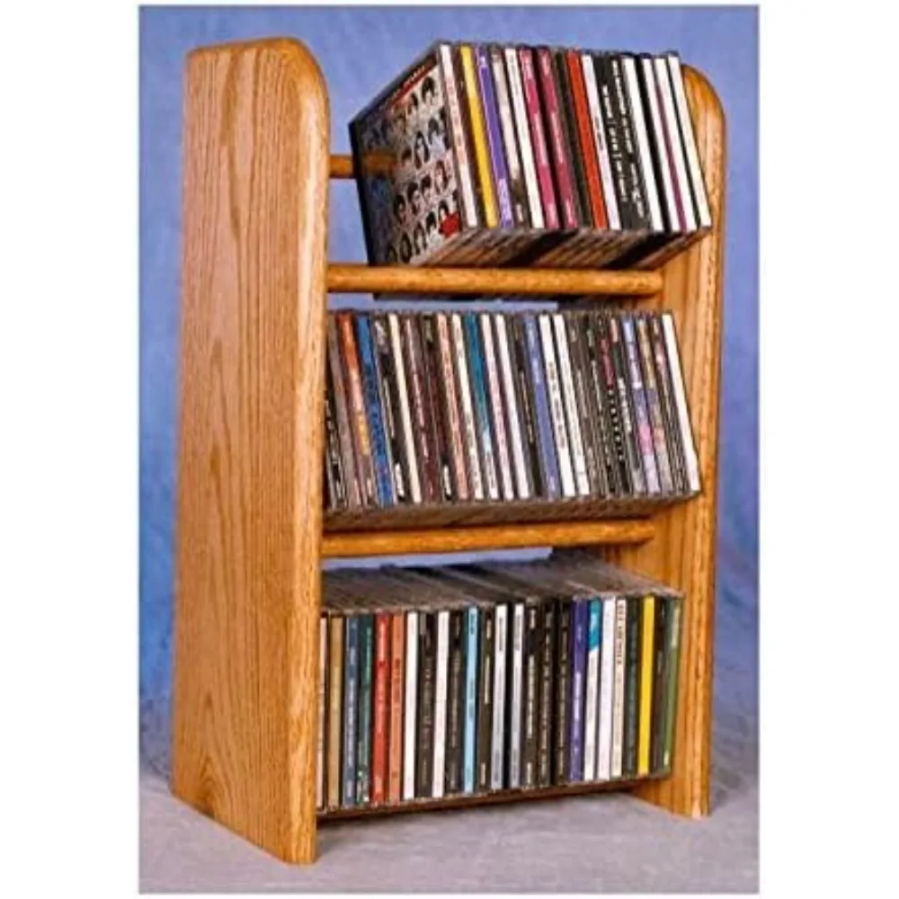 

Solid Oak 3 Row Dowel CD Rack Model 304