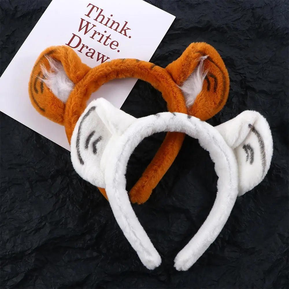 أطفال حفلة يشكلون الكرتون الإناث أفخم النمر الأذن عقال إكسسوارات الشعر الكورية نمط رئيس هوب رباط شعر المرأة