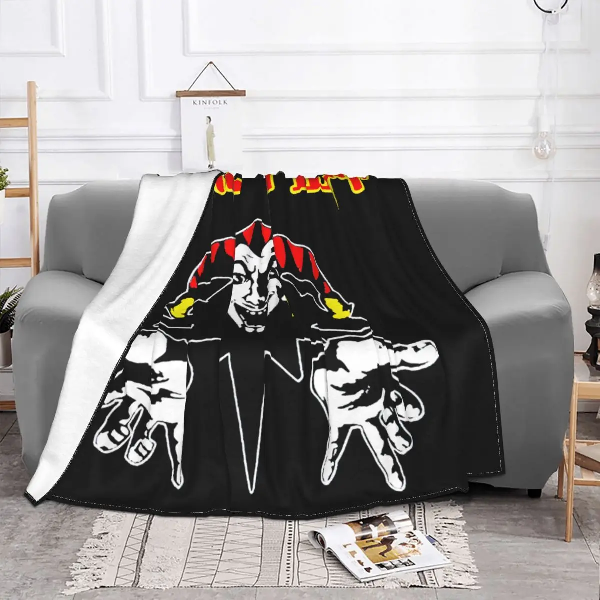 Korol I Shut Blanket Soft Fleece Flannel Clown Russian Horror Punk King and Jester Throw Blanket for Sofa Home Bedding Bedspread