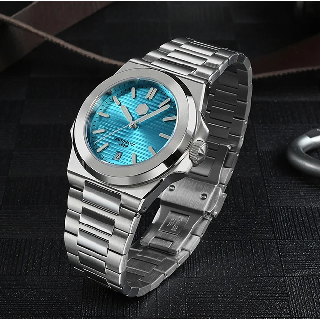 San Martin Mens Diver Watches, Men Automatic Watch Luxury Mechanical Wristwatch 200M Waterproof BGW-9 Luminous Sapphire Mirror