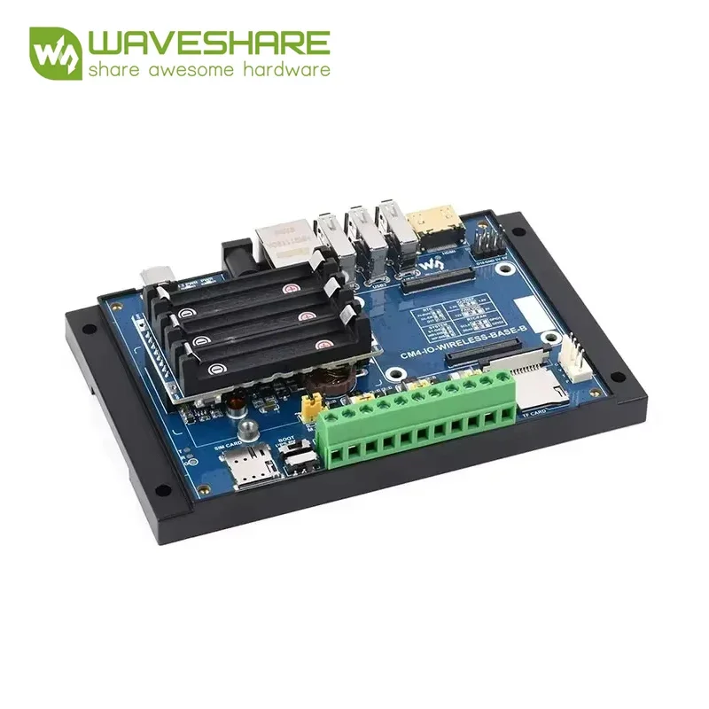Modulo di espansione wireless Raspberry Pi CM4 IoT industriale 5G/4G Waveshare con modulo UPS Nuovo CM4-IO-WIRELESS-BASE B