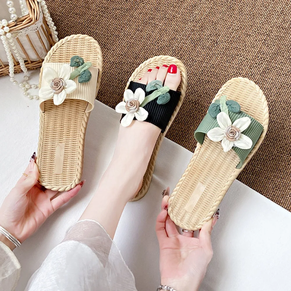 

Корейские тапочки с цветочным принтом в стиле Ins, праздничные приморские сандалии с цветочным принтом, нескользящая обувь, пляжные тапочки для отдыха и плавания