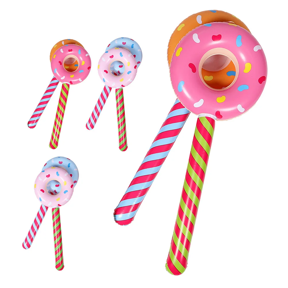 

8Pcs Donut Inflatable Sticks Cute Cartoon Candy Party Decorations Birthday Props Candyland Inflatable Balloon Candy Balloons