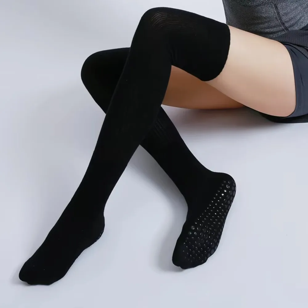 

New Non-Slip Yoga Socks Breathable Cotton Sports Socks Long Tube Dance Socks Women