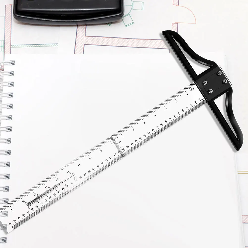 2 قطعة مسطرة ABS متينة من الأكريليك محمولة لصياغة الرسم أداة قياس النجارة مسطرة قياس شفافة متوازية