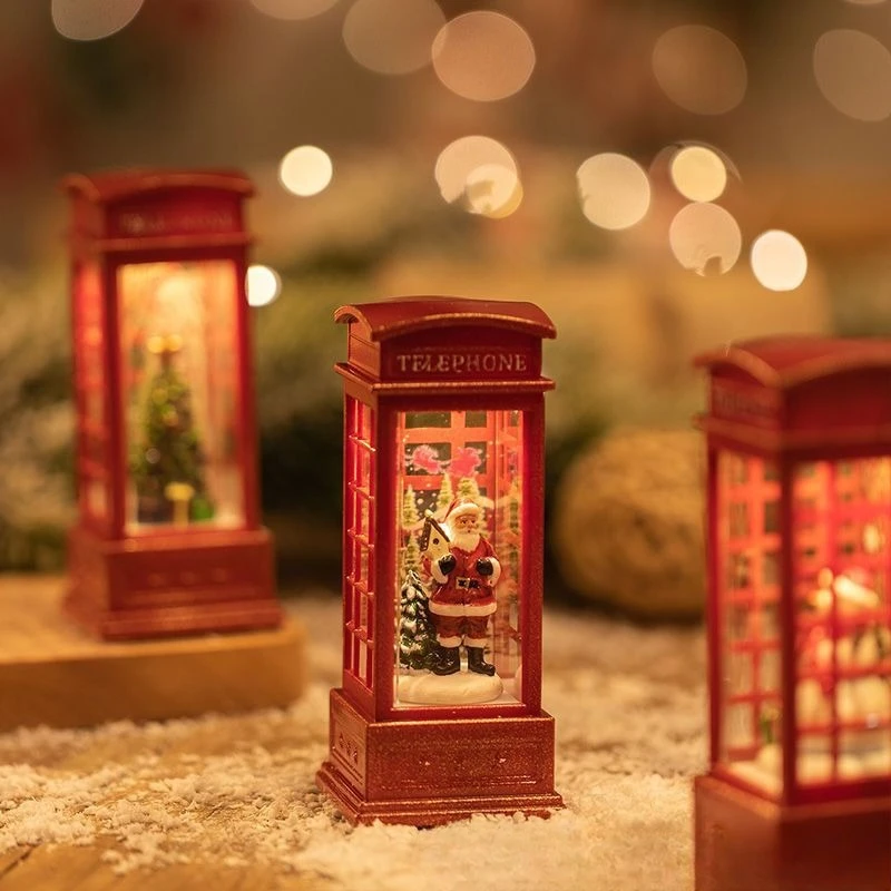 Kerstversiering, kleine nachtverlichting Scène-arrangement Kerstboom Desktopornamenten Kindercadeaus Kristallen lichten