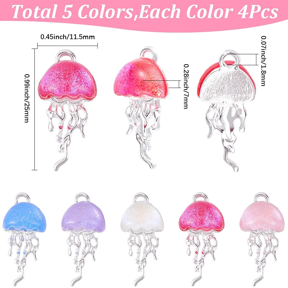 20-pecas-pingentes-de-liga-de-resina-em-5-cores-charm-de-Agua-viva-com-glitter-prateado-cores-mistas-25x115x7mm-furo-18mm-4-pecas-cor