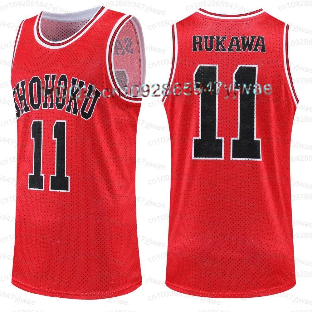 Heiß begehrtes Basketballtrikot, rotes Retro-Anime-Charaktertrikot, atmungsaktives, schnell trocknendes Sport-Tanktop für Herren, Kinder-T-Shirt – Detail 8