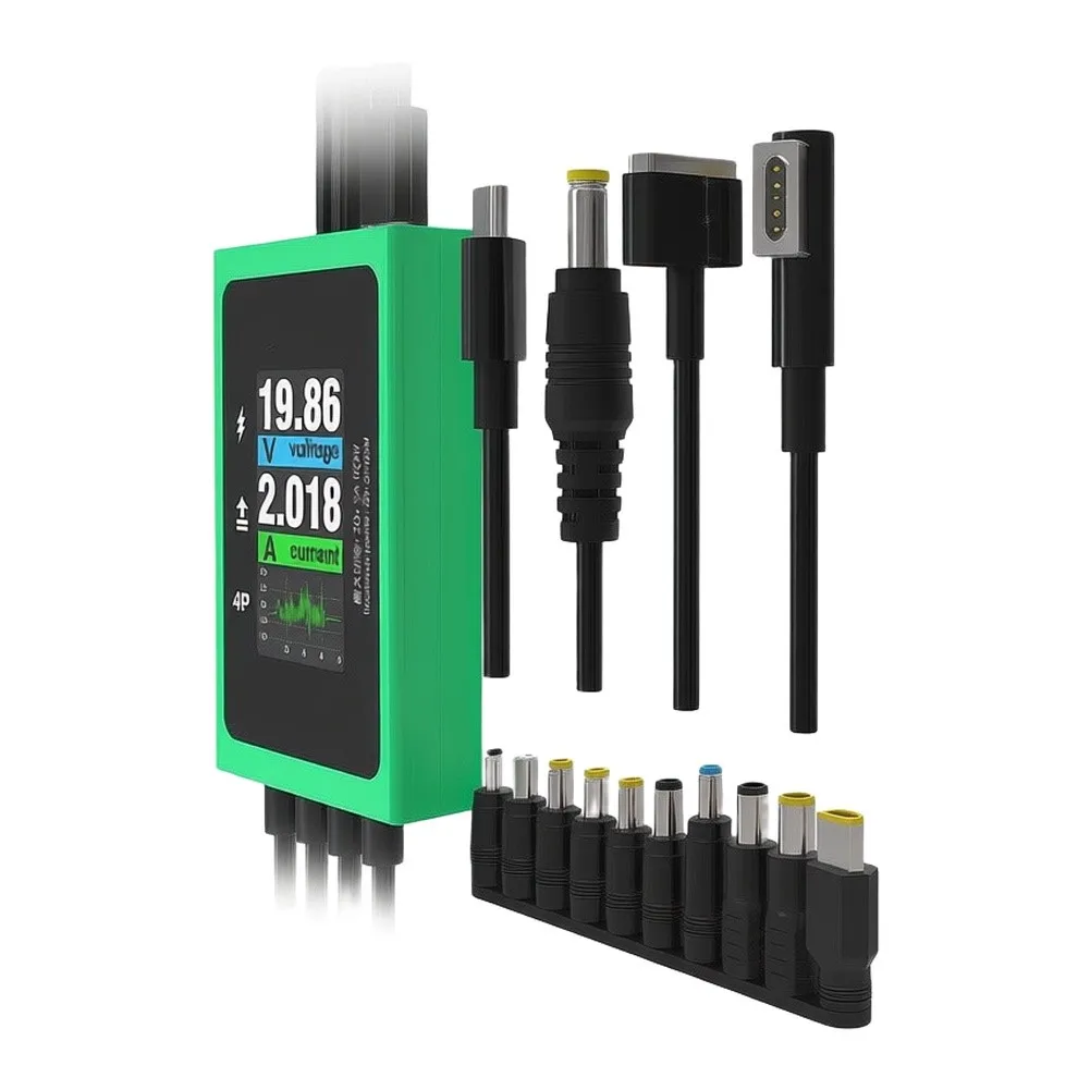 PW08 Digital Power-On Cable for Laptop Repair Featuring Voltage/Current Readout 168.5mm x 50mm x 28mm Plastic Housing Black