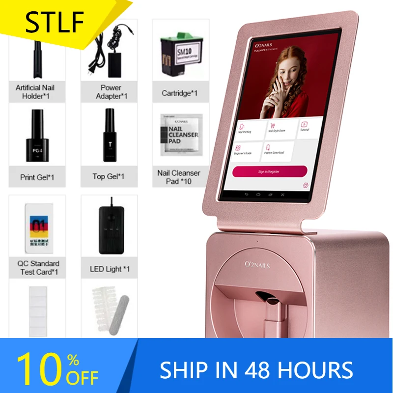 

STLFBest Smart 3D-принтер для дизайна ногтей с 10,1-дюймовым экраном Торговый автомат для ногтей на заказ Электрический источник питания
