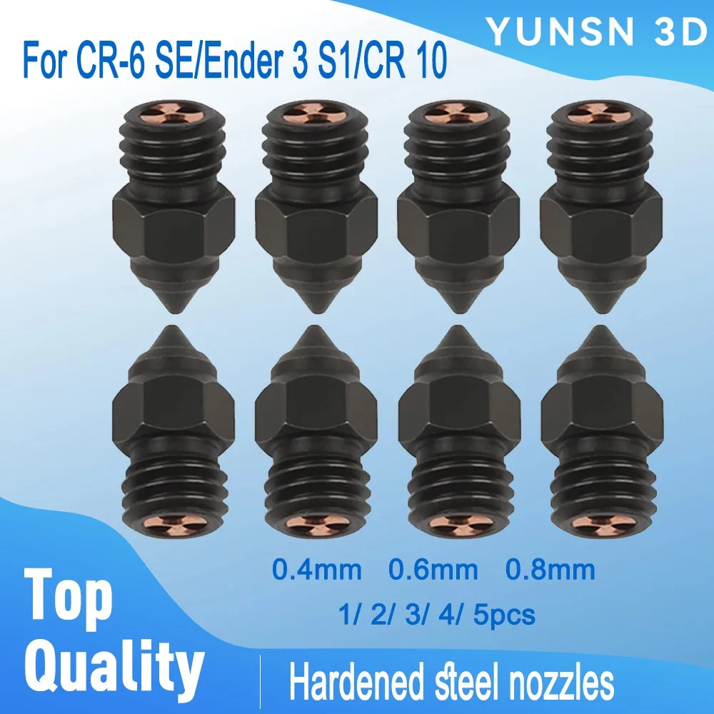 CHT Nozzle CR-6 SE Hard Steel Cht MK8 Nozzles 3D Printer Parts for CR 6 SE CR 5 Pro Ender 3 S1 Pro CR 10 V2 Ender 5 Pro