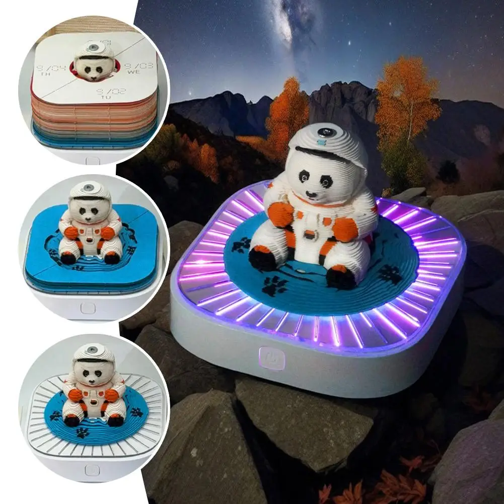 3d Notepad 2025 Calendar Panda Astronaut Notes Luxury Stationery Table Gifts Paper Carving Decoration Y6K0