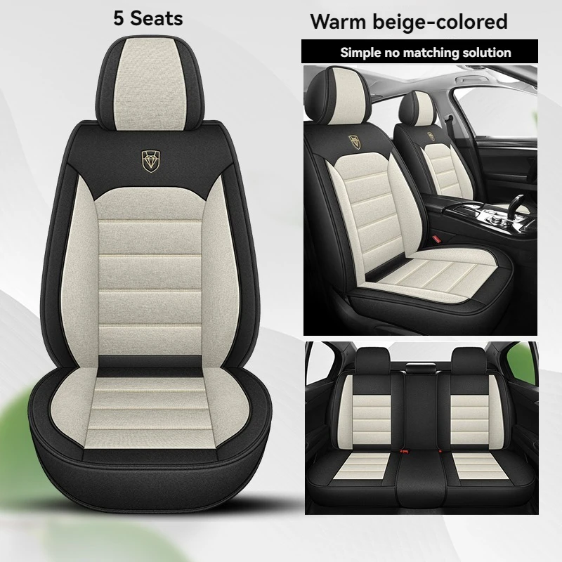 

Universal Full Set Of 5-Seater Linen Breathable Car Seat Covers For MG 3SW MG3 MG5 MGZS MG7 RX5 GS HS Car Accessories Protector