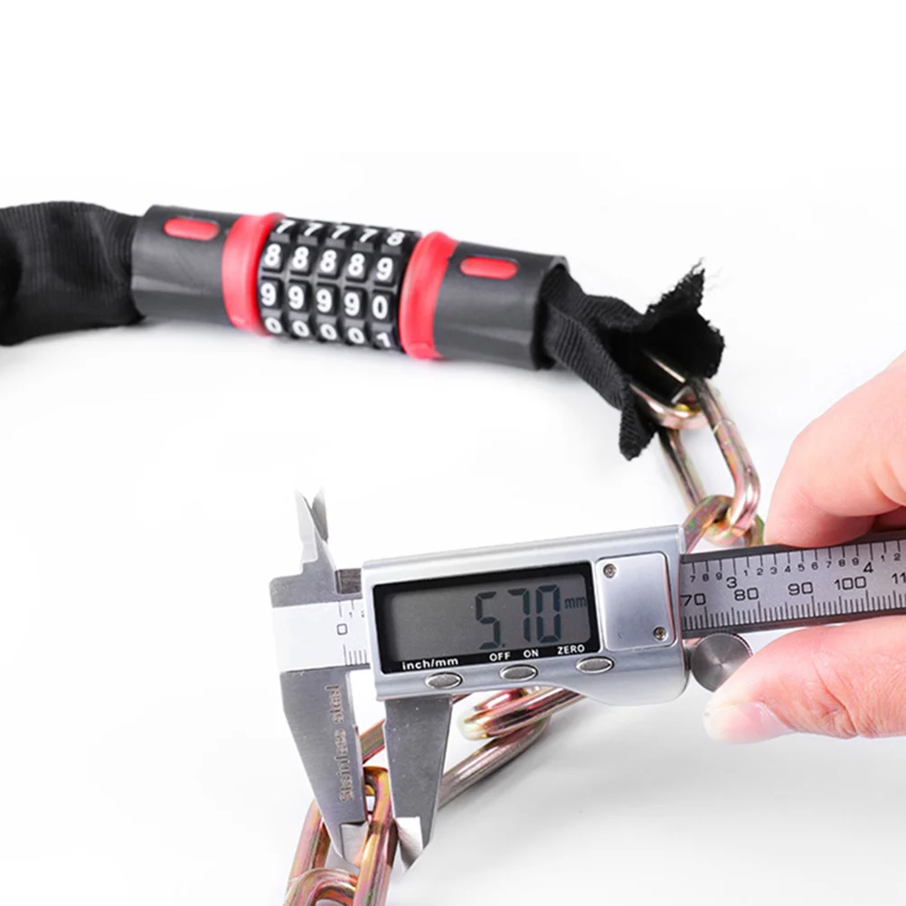 110 سنتيمتر 5 أرقام قفل سلسلة مجمعة مكافحة سرقة بدون مفتاح حماية كلمة المرور للدراجات سلالم المعدات قفل سلسلة سوداء #6